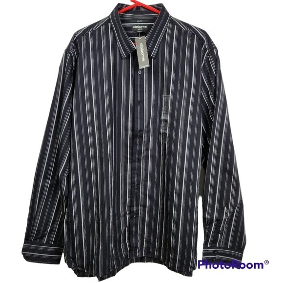 NEW Claiborne Men's 80's 2-Ply Slim Fit Long Sleeve Button Down Shirt Size XXL - Picture 1 of 6